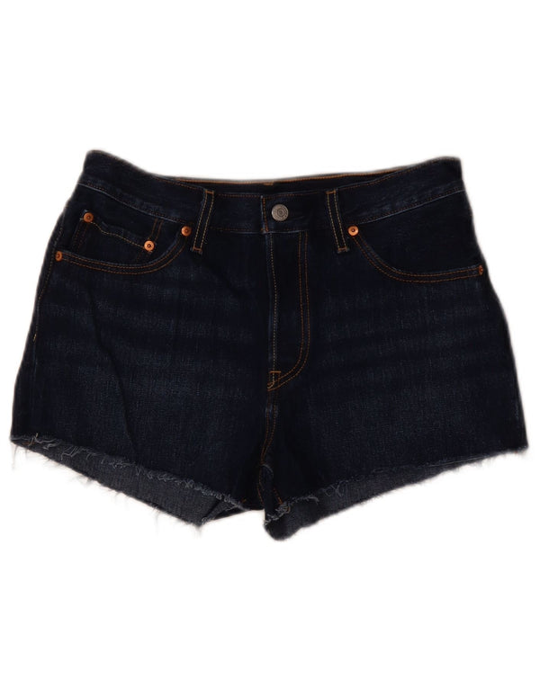 LEVI'S Womens 501 Denim Shorts W28 Medium Navy Blue Cotton
