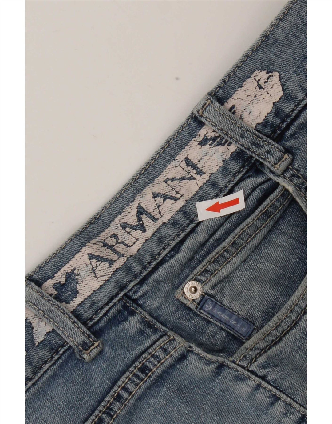 Armani Boys Denim Shorts 15-16 år W34 Blå Bomuld
