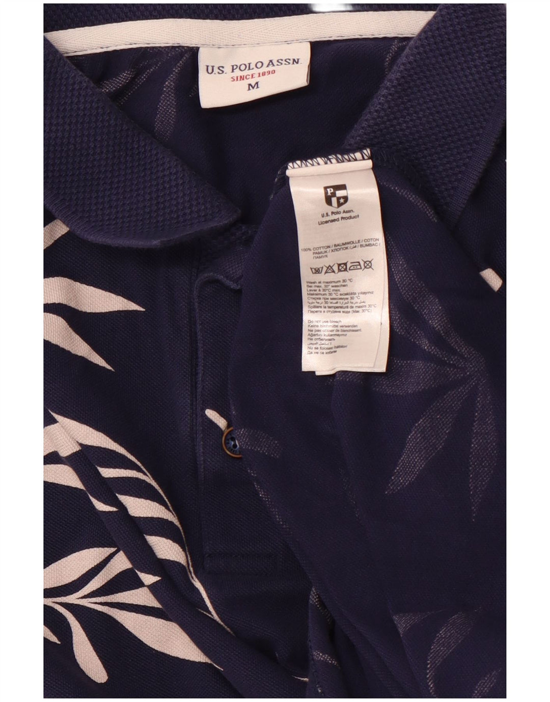 U.S. POLO ASSN. Herre poloshirt Medium marineblå blomster bomuld