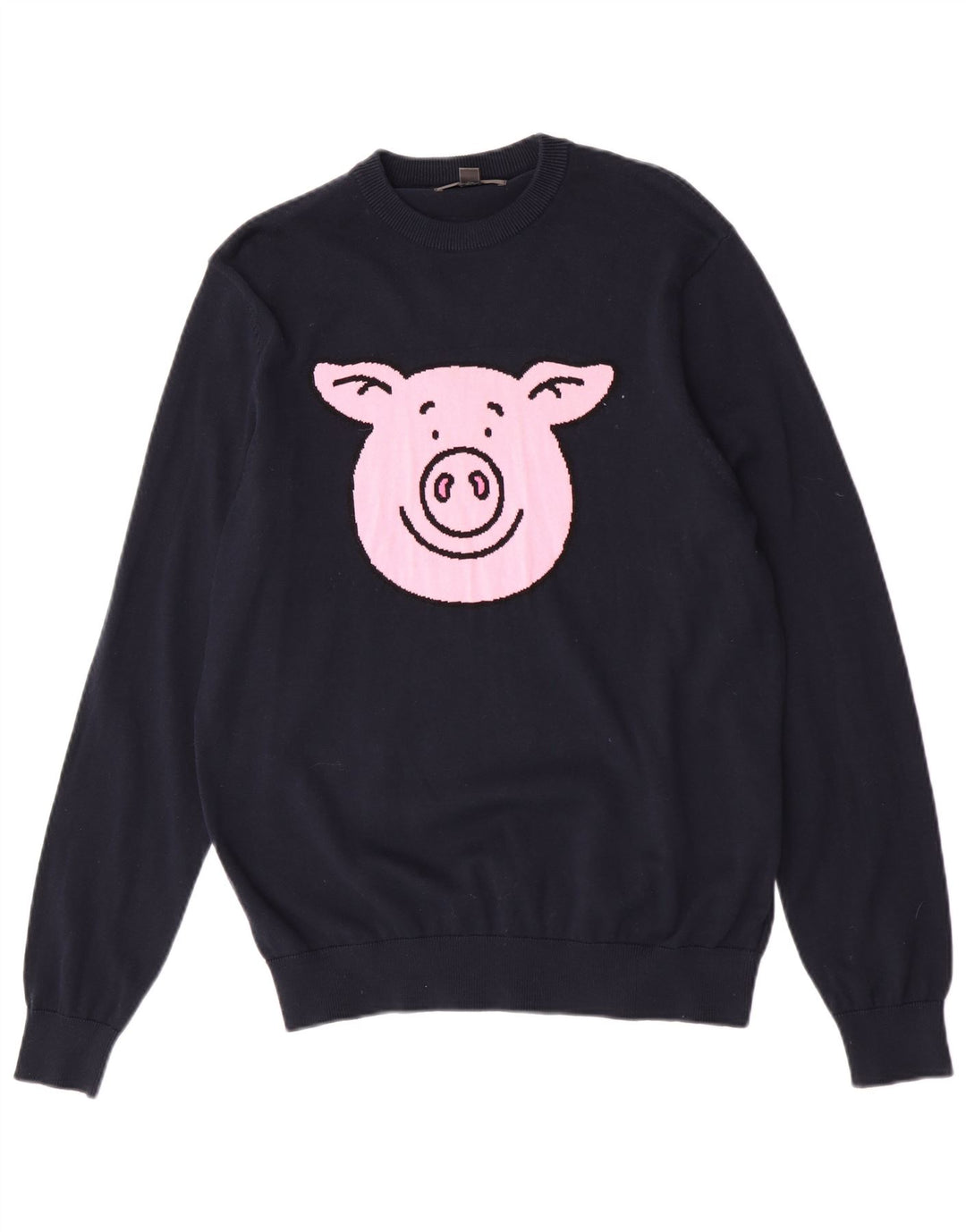 Marks & Spencer Herre sweater med rund hals, medium marineblå dyreprint