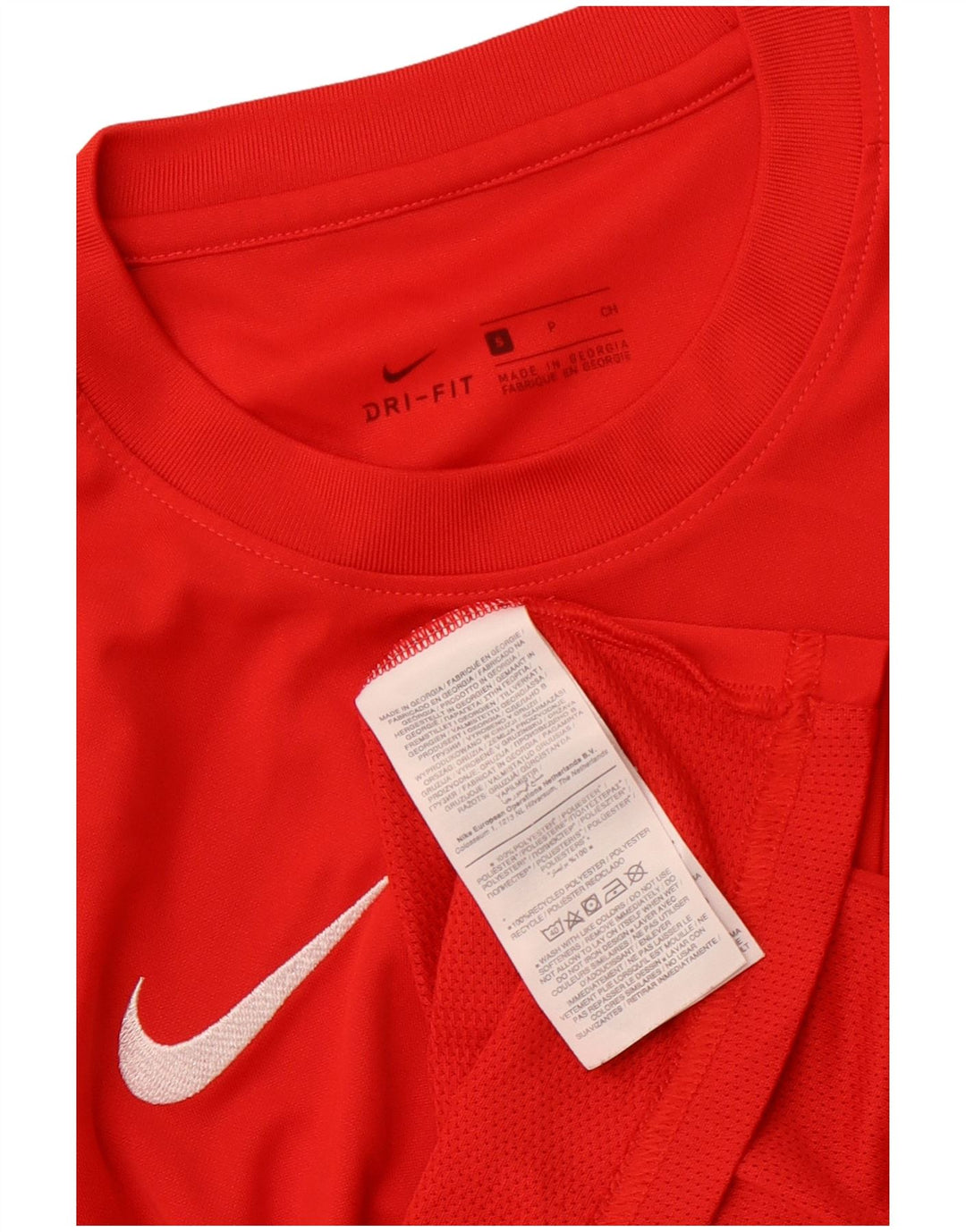 NIKE Herre Dri Fit T-Shirt Top Lille Rød Polyester