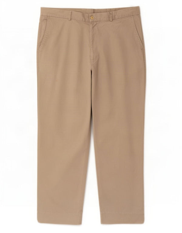 Farah Mens Straight Chino Trousers W38 L29 Beige Cotton