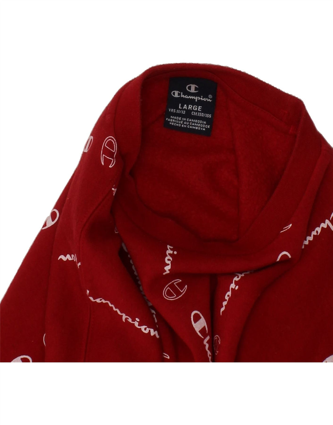 CHAMPION Boys Graphic Sweatshirt Jumper 11-12 Years Large Red Cotton Vintage Champion and Second-Hand Champion from Messina Hembry 