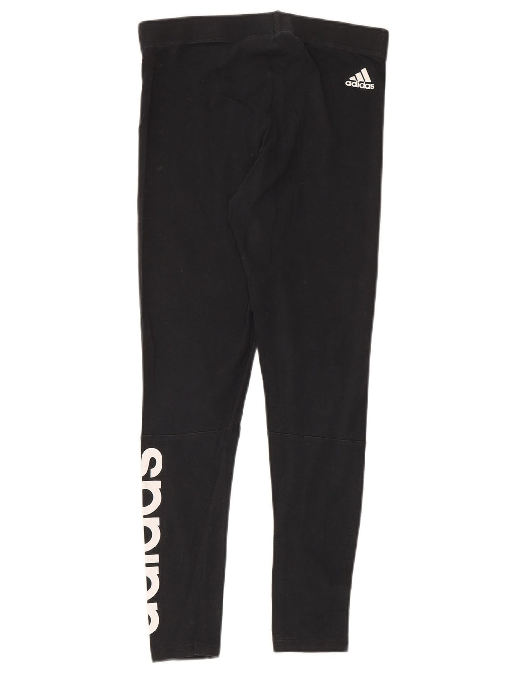 Adidas Dame Grafiske Leggings UK 12 Medium Sort Bomuld