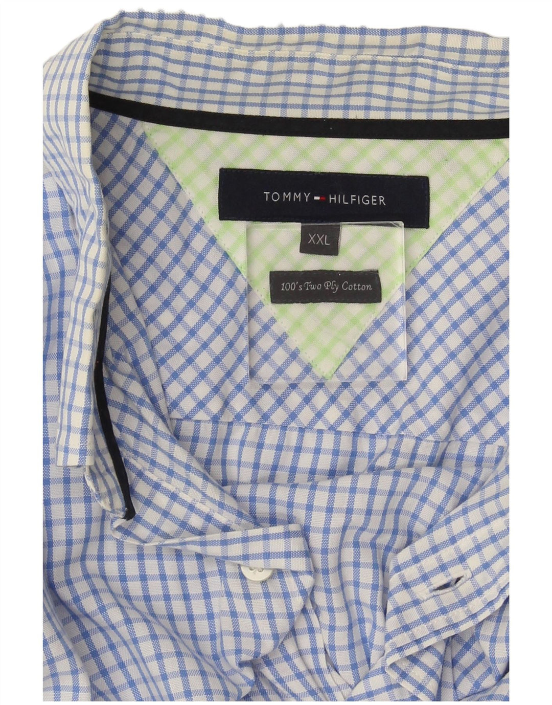 Tommy Hilfiger herreskjorte 2XL blå ternet bomuld