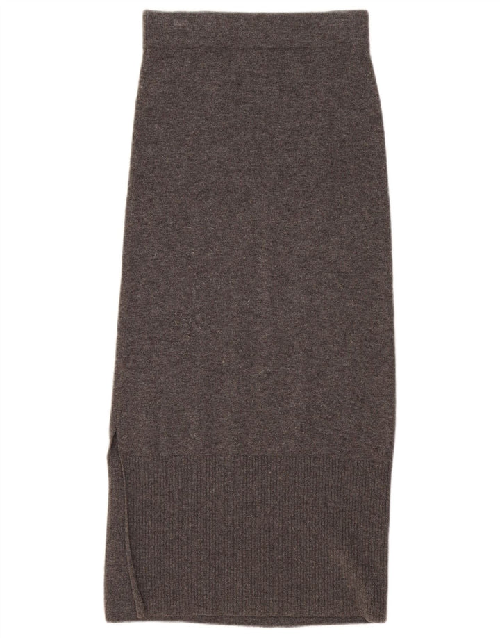 Massimo Dutti Dame Strik Maxi Nederdel UK 6 XS W25 Grå Uld