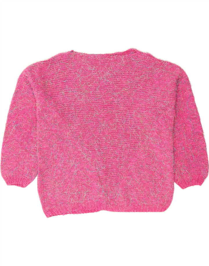 VINTAGE Womens Boat Neck Jumper Sweater UK 12 Medium Pink Vintage Vintage and Second-Hand Vintage from Messina Hembry 