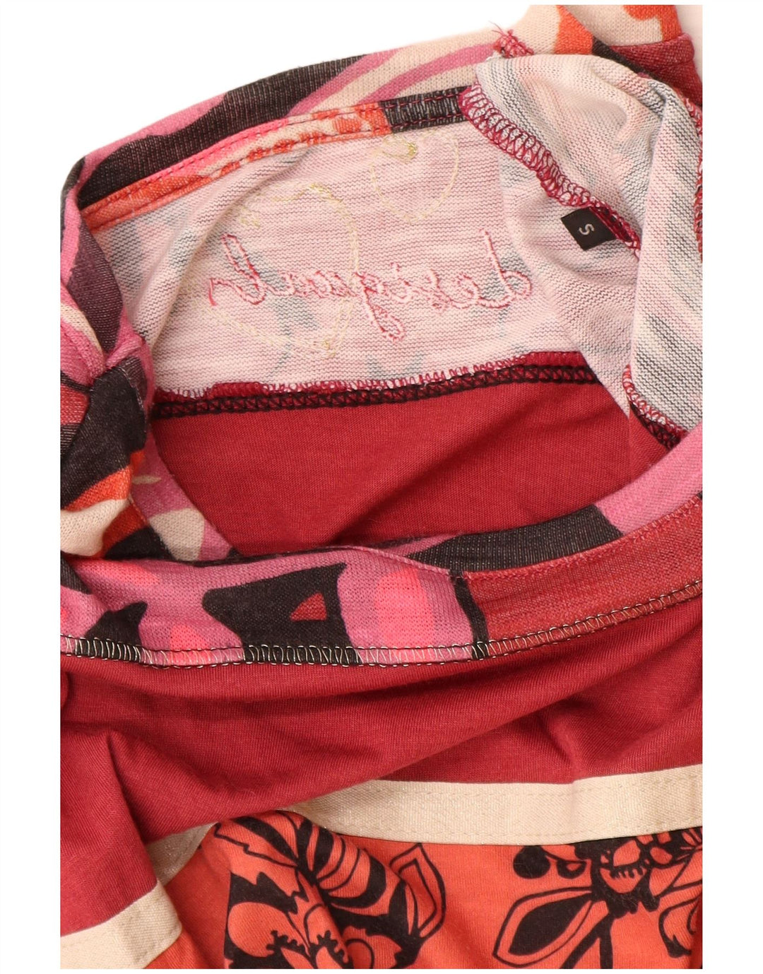Desigual Dame Grafisk Top Langærmet UK 10 Small Multicolored Floral