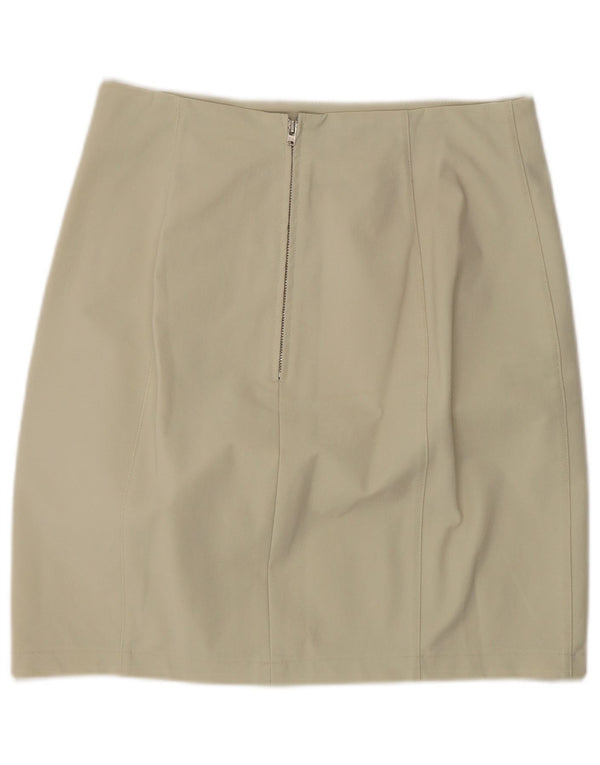 Vintage Dame Mini-nederdel Large W30 Beige Polyamid