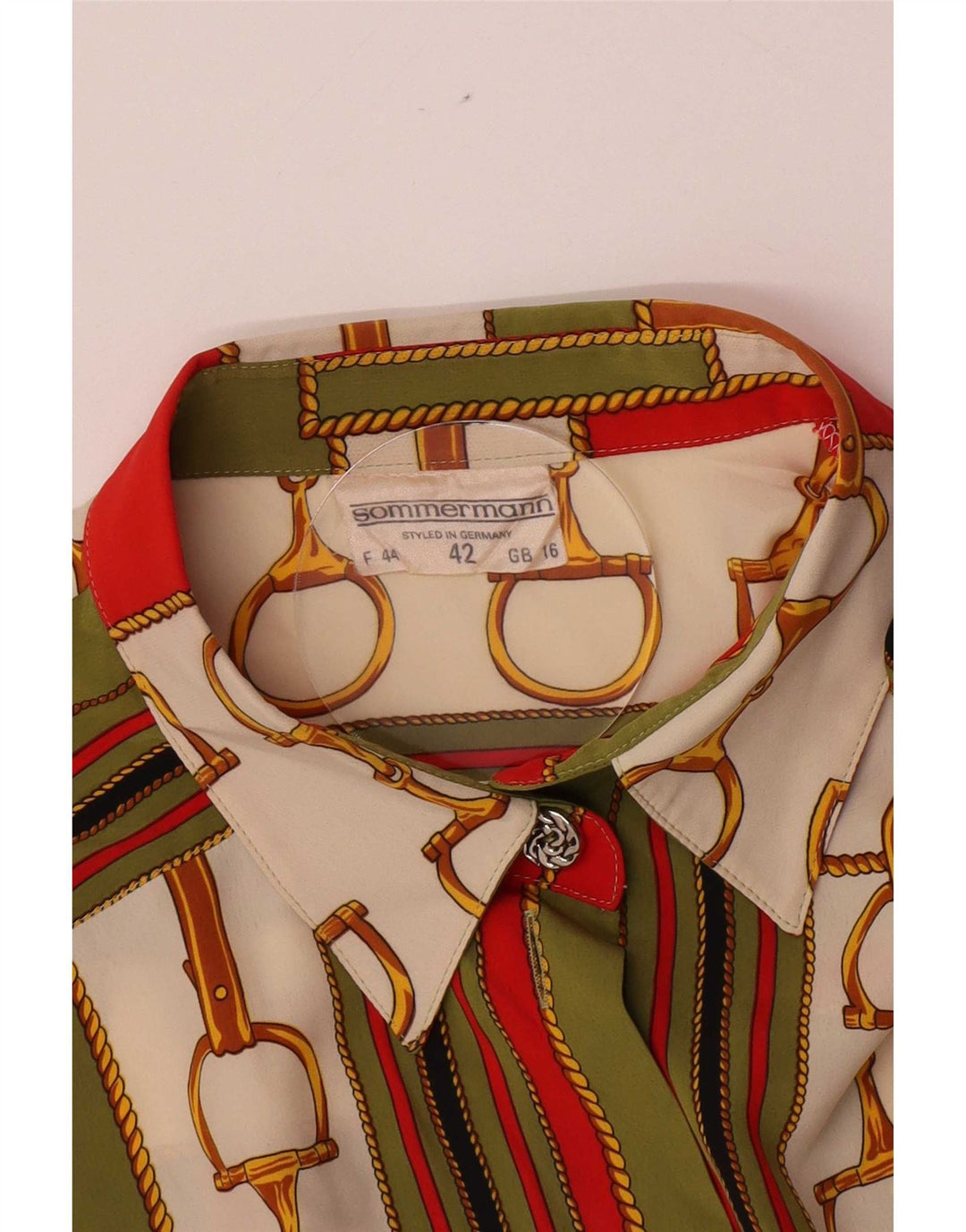 Sommermann Dame Abstrakt mønster Skjorte Bluse UK 16 Large Multicolor