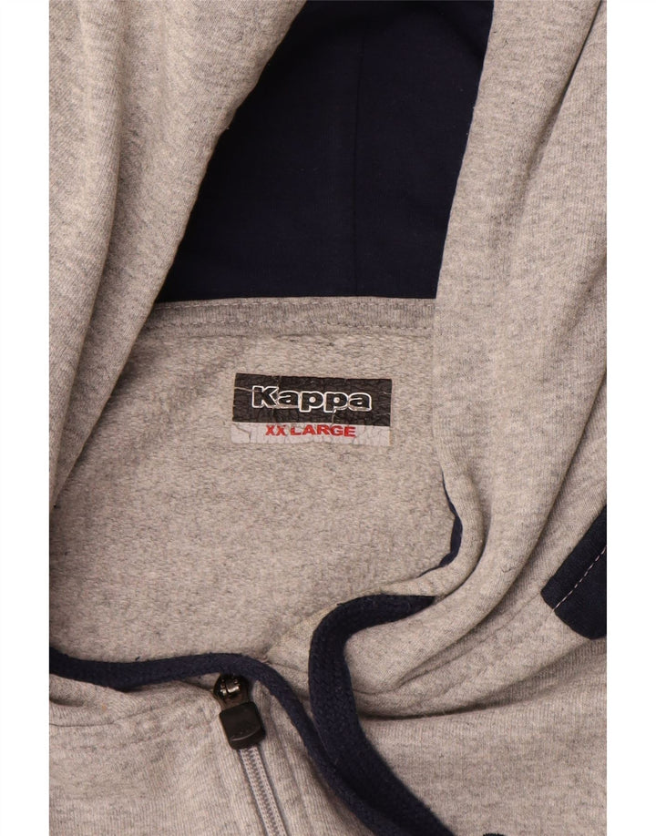 Kappa Hættetrøje med lynlås til mænd 2XL Grå Colourblock
