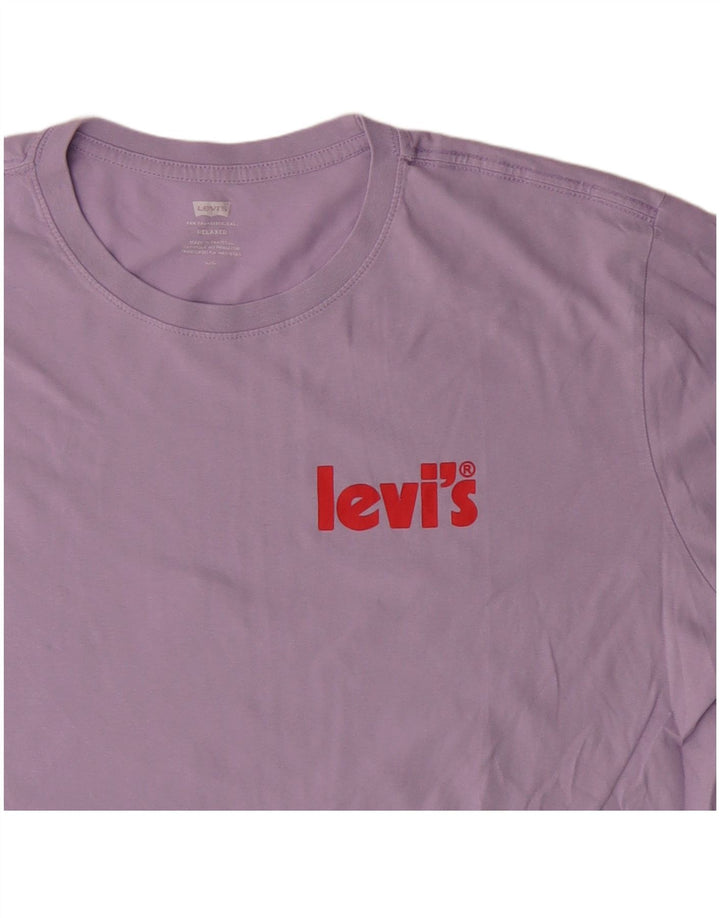 Levi's Herre Relaxed Fit Grafisk T-Shirt Top Stor Pink Bomuld