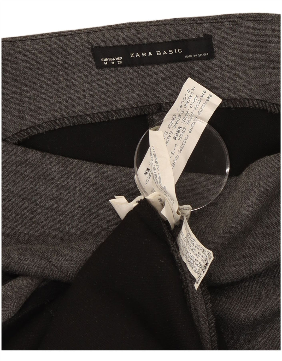 Zara Kvinders Ærmeløs Skede Kjole UK 12 Medium Grå Polyester