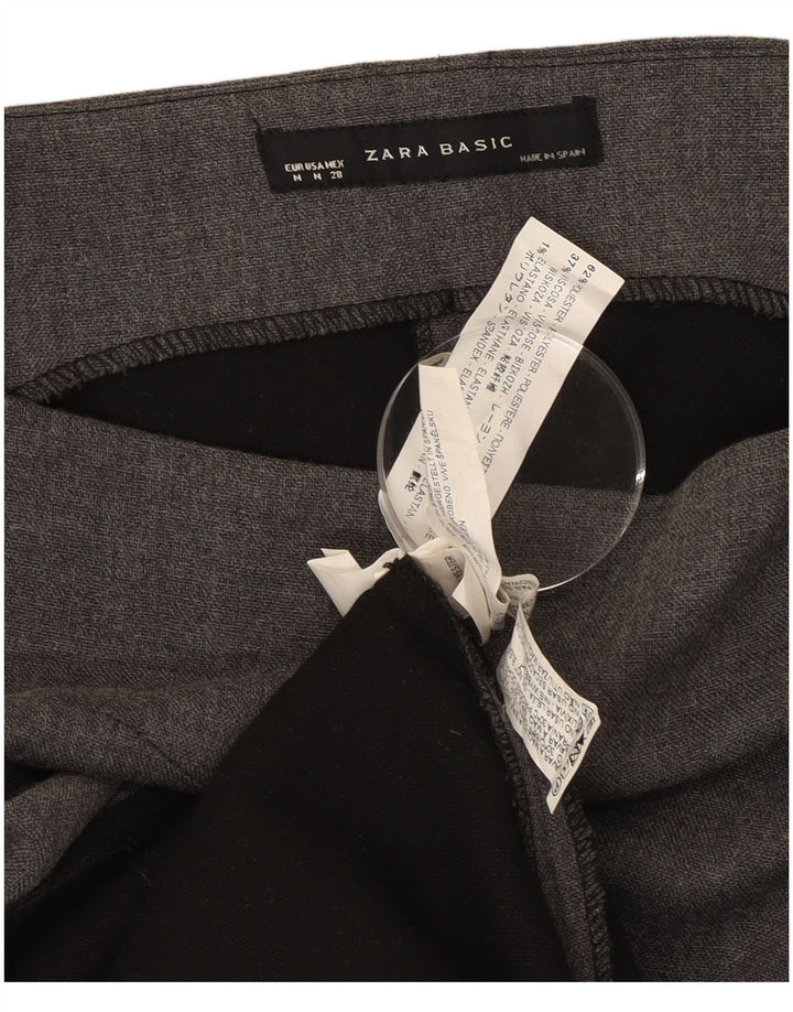 Zara Kvinders Ærmeløs Skede Kjole UK 12 Medium Grå Polyester