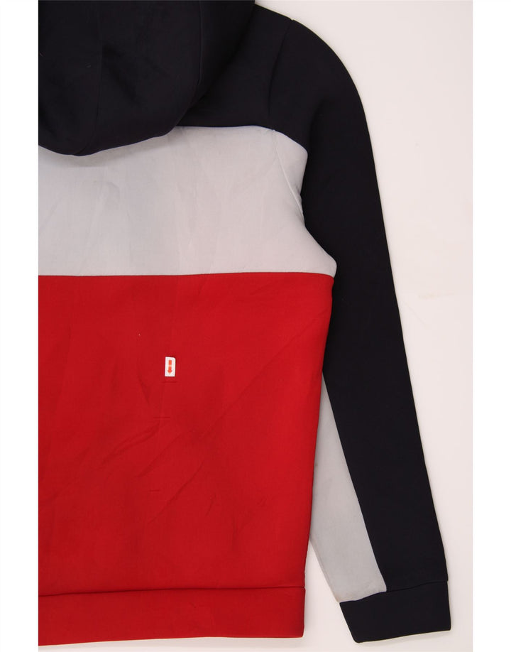 FILA Mens Graphic Hoodie Jumper Medium Multicoloured Colourblock Polyester Vintage Fila and Second-Hand Fila from Messina Hembry 