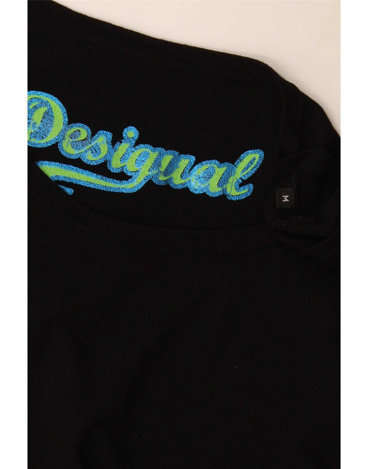 Desigual Kvinders Grafisk Skede Kjole UK 12 Medium Sort Geometrisk