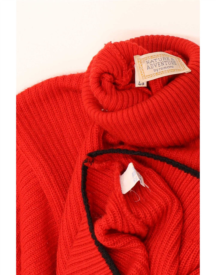 Vintage Herre rullehals sweater IT 46 Small Red Argyle/Diamond