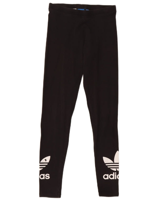 Adidas Grafiske Leggings til kvinder UK 6 XS Sort bomuld