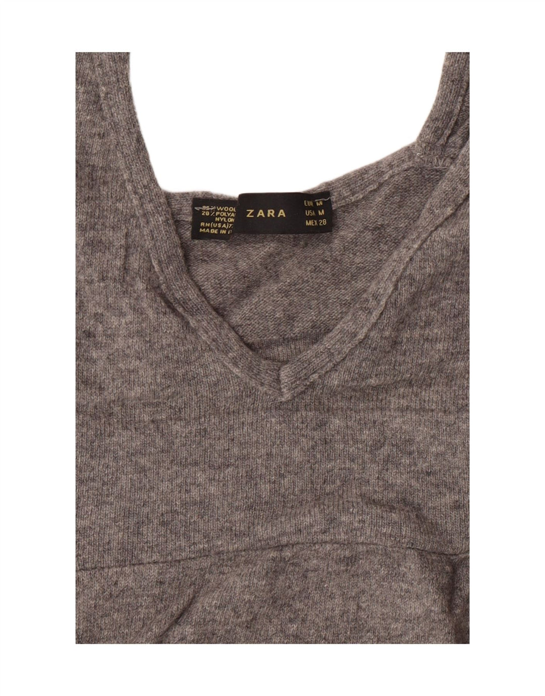 ZARA Womens Sleeveless Jumper Dress UK 12 Medium Grey Wool Vintage Zara and Second-Hand Zara from Messina Hembry 