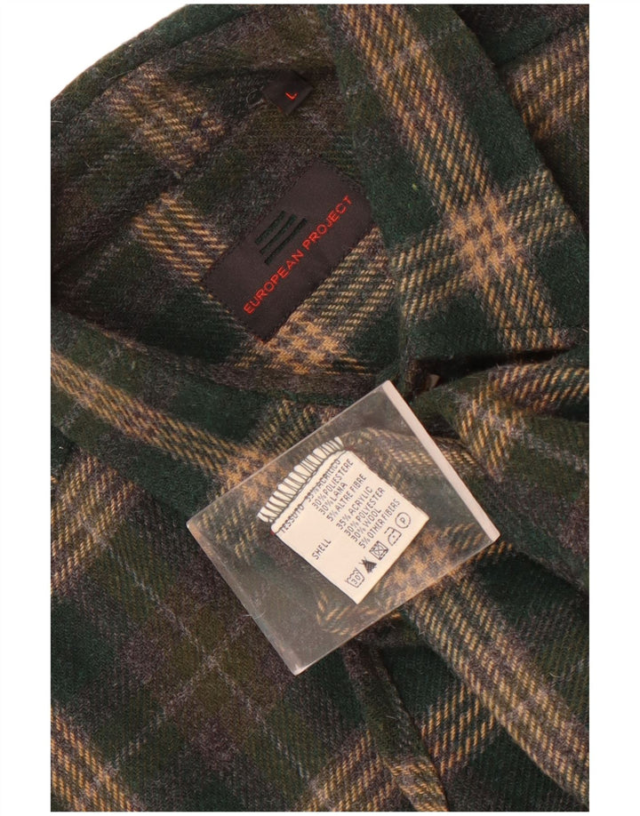 European Project Herre Overshirt Skjorte Stor grøn ternet akryl