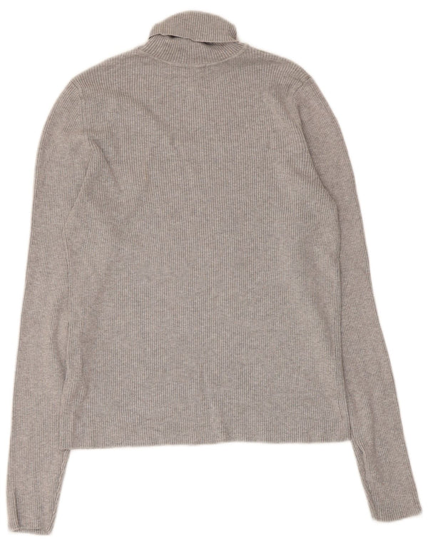 Marks & Spencer Dame Rullehals Sweater UK 14 Medium Grey Viscose