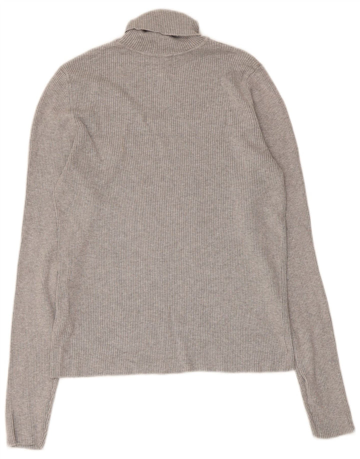 Marks & Spencer Dame Rullehals Sweater UK 14 Medium Grey Viscose