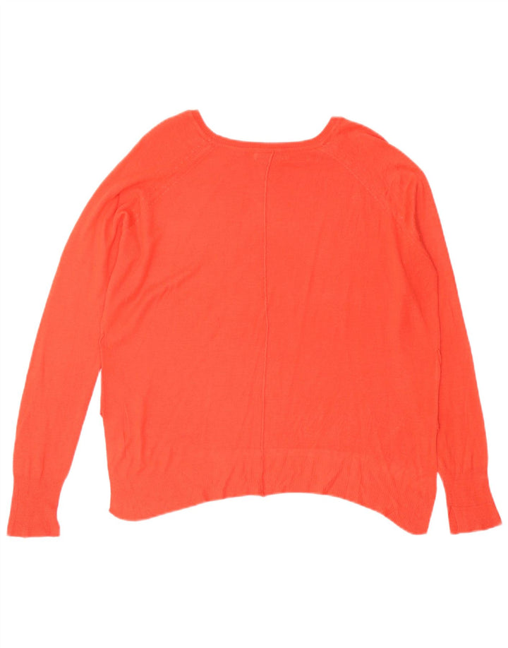 Zara Dame Oversized Boat Neck Jumper Sweater UK 10 Small Orange