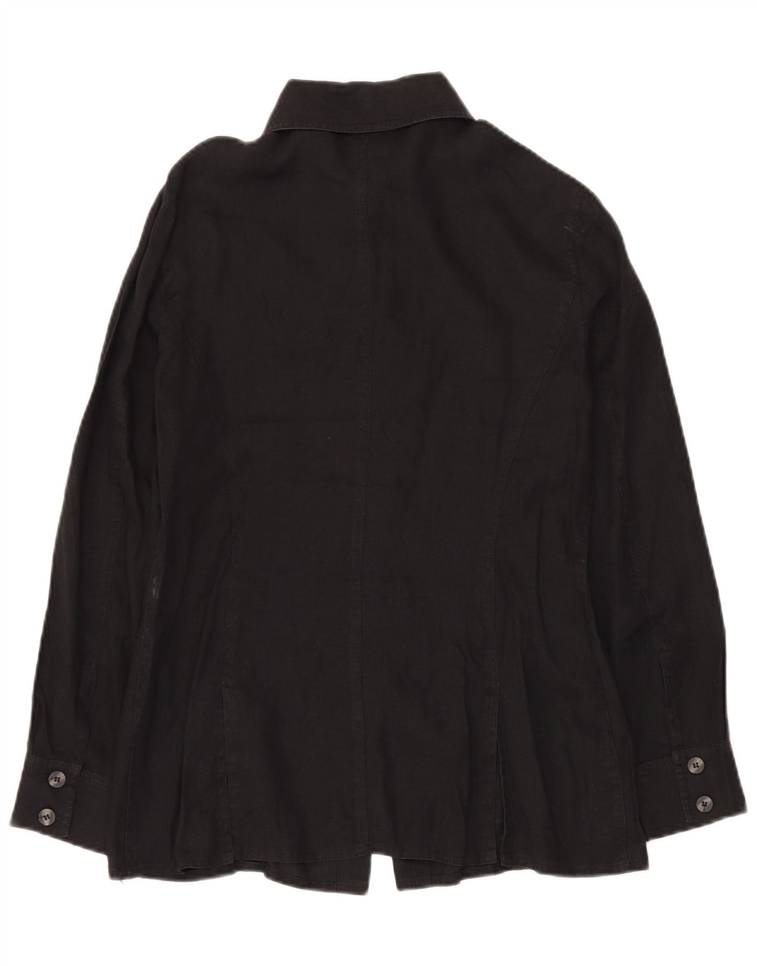 LUISA SPAGNOLI Dame Oversized skjortebluse UK 10 Small Black Flax