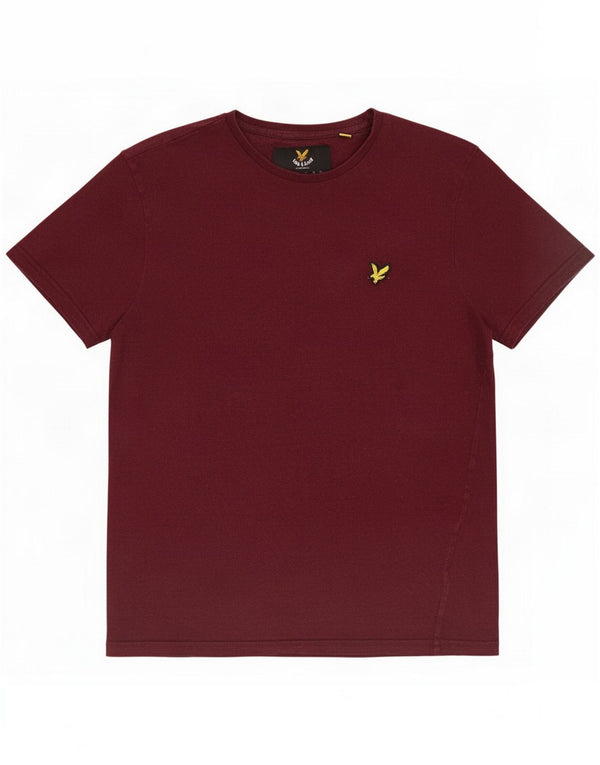Lyle & Scott Herre T-shirt Top Small Burgundy Cotton