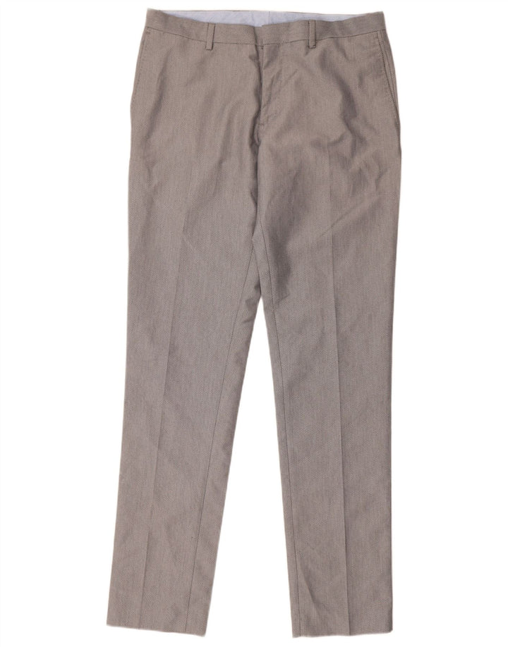 Zara Herre Slim Suit Bukser EU 40 Medium W31 L33 Grå Polyester