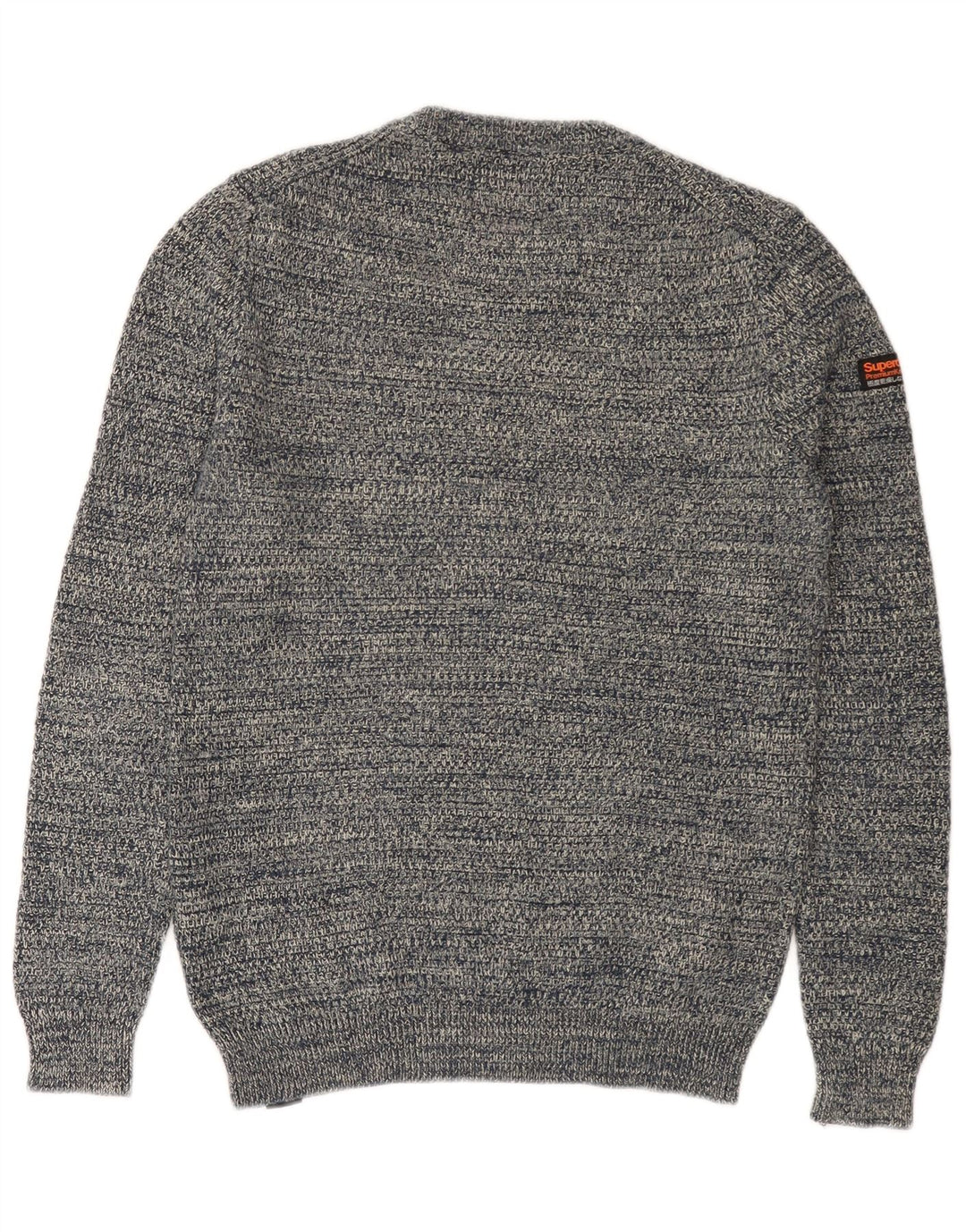 SUPERDRY Herre sweater med rund hals, lille marineblå flækket bomuld