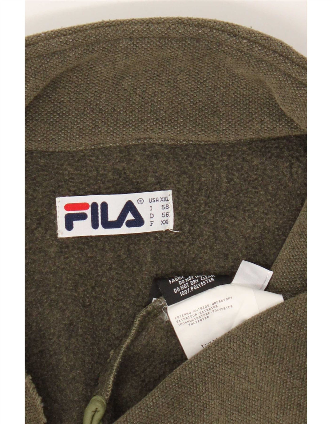 Fila Sweatshirt med lynlås til mænd 2XL Khaki Polyester