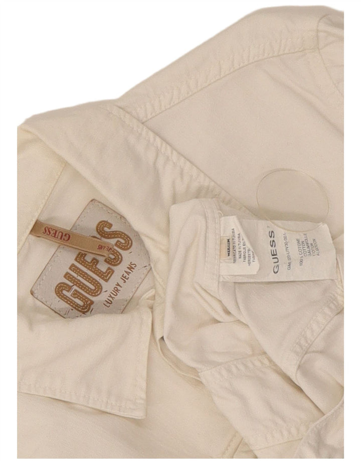 Guess Dame denimjakke UK 14 Medium White Bomuld