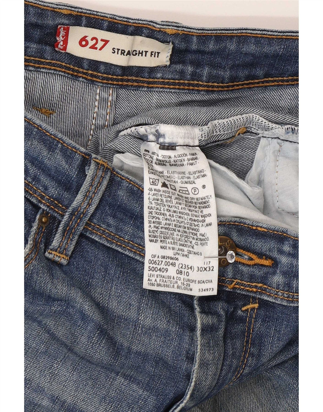 Levi's Herre 627 Straight Jeans W30 L32 Blå Bomuld