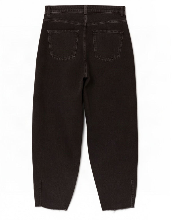 Zara Womens Crop Højtaljede tilspidsede jeans EU 42 Large W32 L26 Sort