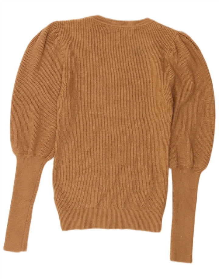 Zara Dame Jumper Sweater UK 8 Small Brown Viscose
