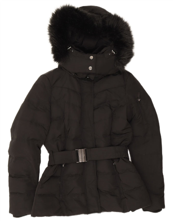 Esprit Dame Hætte Oversized Polstret Jakke UK 10 Small Black Polyester