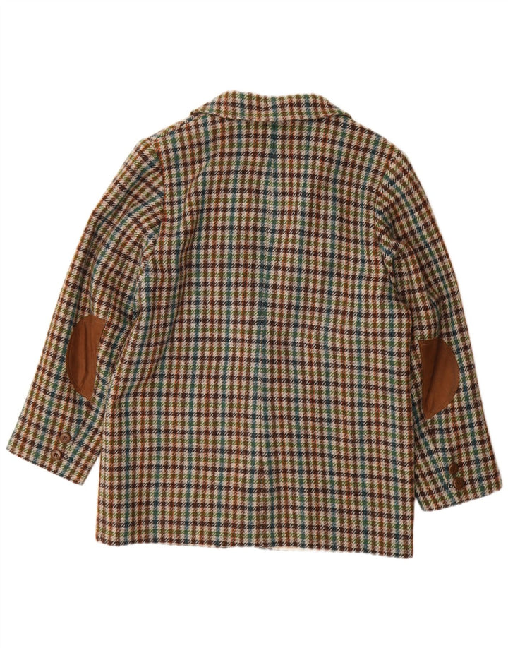Harris Tweed Dame 2 Button Blazer Jacket EU 42 Large Green Houndstooth