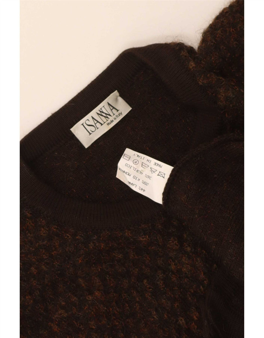 Vintage dame cardigan sweater UK 16 Stor brun uld