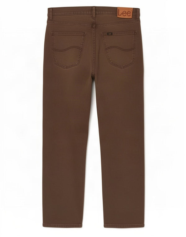Lee Mens Brooklyn Straight Jeans W33 L32 Brun Bomuld