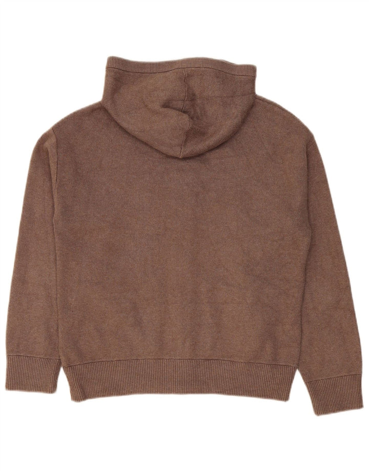 Marks & Spencer Dame hættetrøje cardigan med fuld lynlås UK 14 Medium Brun
