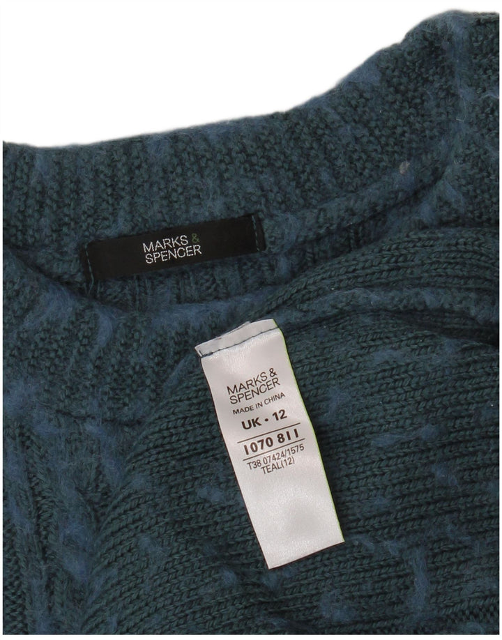 Marks & Spencer Dame Mini Jumper Kjole UK 12 Medium Blue Flecked