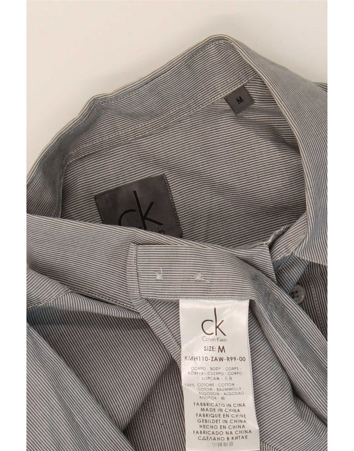 Calvin Klein Herre Slim Fit skjorte Medium Grey Pinstripe Bomuld