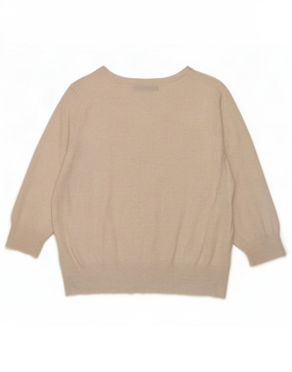 Marks & Spencer Dame Crop Cardigan Sweater UK 14 Medium Beige Flecked