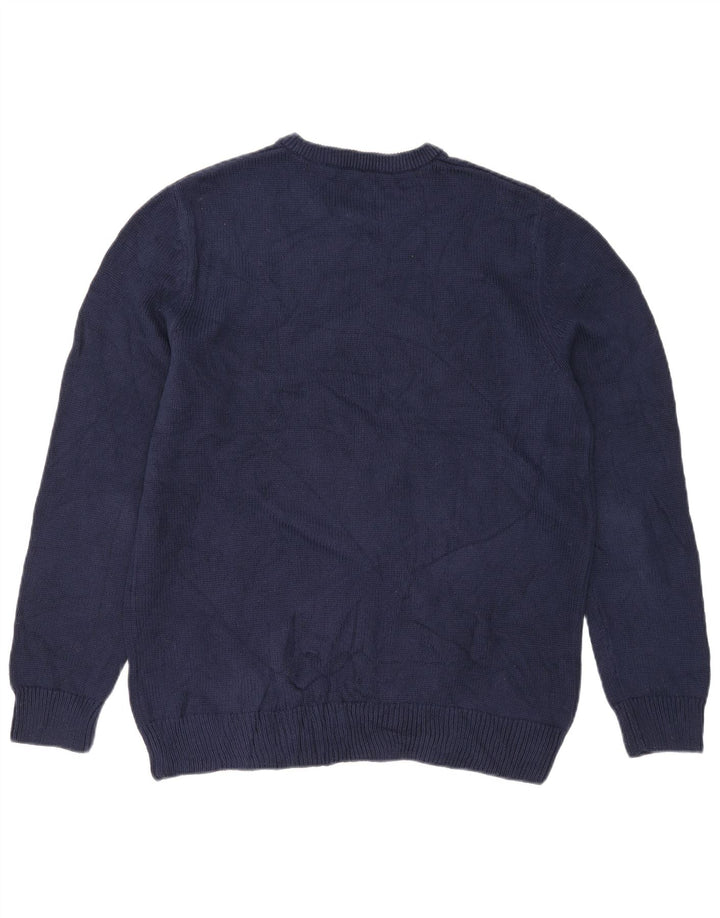 Chaps Herre Crew Neck Jumper Sweater Medium Navy Blue Bomuld