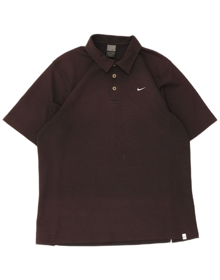 Nike Herre Dri Fit Polo Shirt XL Sort plettet polyester