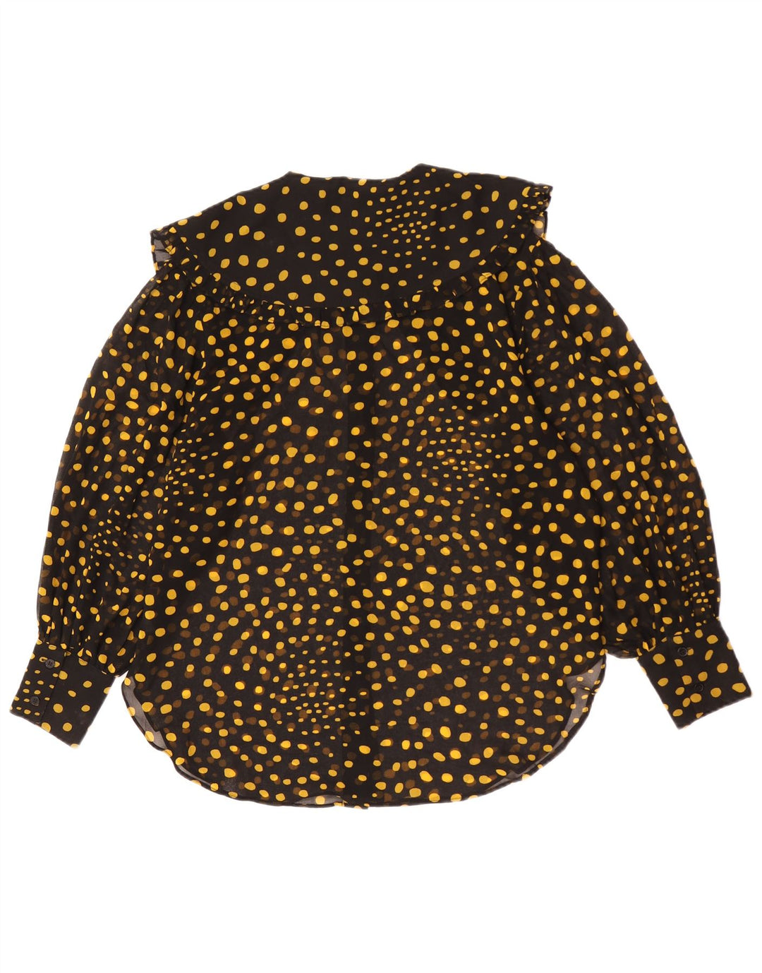 Topshop Dame Oversized skjortebluse UK 10 Lille sort plettet polyester