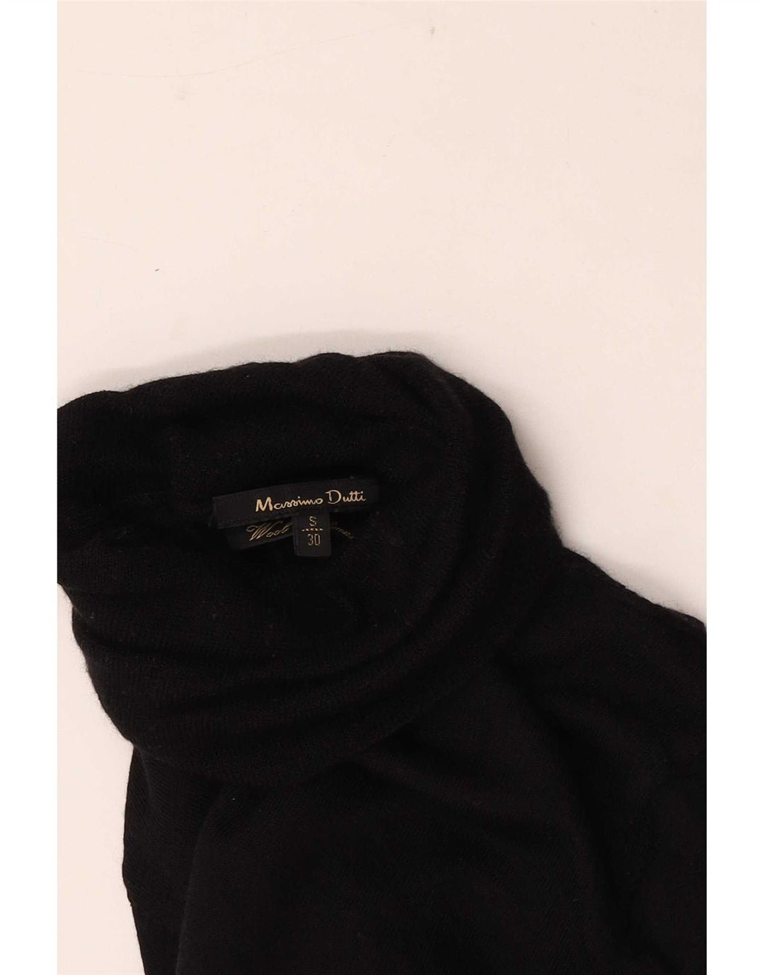 Massimo Dutti Dame Roll Neck Jumper Sweater UK 8 Small Black
