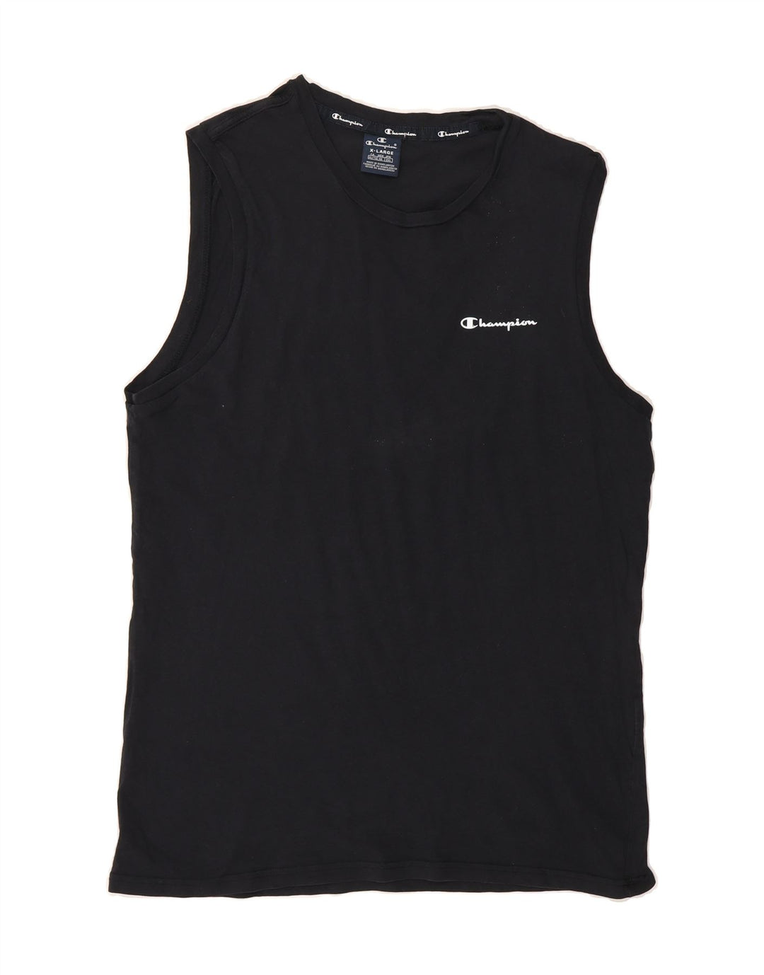 CHAMPION Mens Vest Top XL Black Vintage Champion and Second-Hand Champion from Messina Hembry 