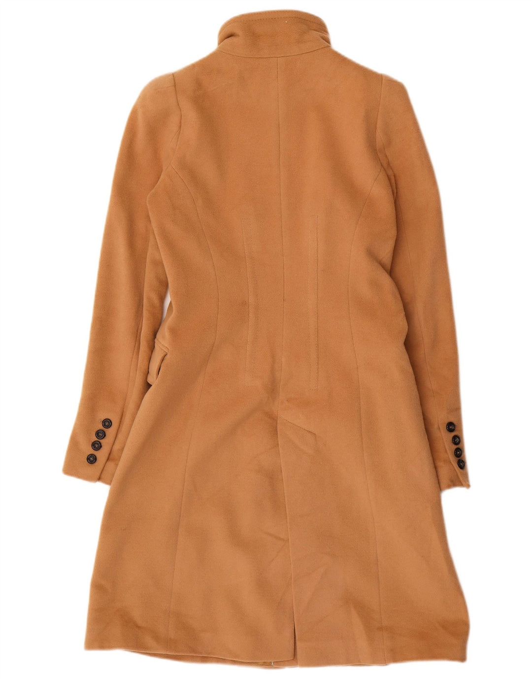 ZARA Dobbeltradet Frakke UK 12 Medium Brun Uld